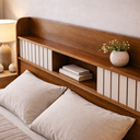 Ver imagem 2 de Cabeceira em Mdf Cama Queen Aurora Prateleira Organizadora Quarto Cama Box 167cm:cinamomo