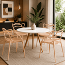 Ver imagem 3 de Conjunto Mesa de Jantar Redonda 70cm com 2 Cadeiras Allegra para Cozinha Sala de Jantar e Apartament