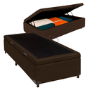 Ver imagem 1 de Cama Box Baú Solteiro Marrom Nature 88x188