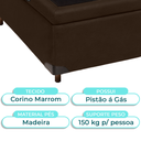 Ver imagem 2 de Cama Box Baú Solteiro Marrom Nature 88x188