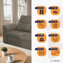 Ver imagem 3 de Sofá Retrátil Reclinável America 1,80m Suede Marrom Claro