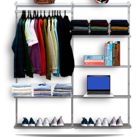 Estante Roupeiro Modulados Aramados Compacto Resistente 1,90m Br