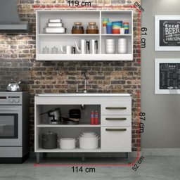 Balcão Aéreo para Pia Diva Chf Móveis Branco - 2