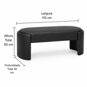 Ver imagem 4 de Recamier Puff Decorativo Fly 110cm Cama Casal Estofados:preto Courino Sintético