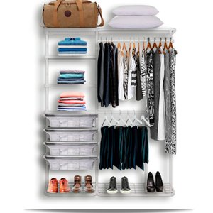 Roupeiro Closet Modulado Aramado Gaveta Sapateira Aço 1,60m Br