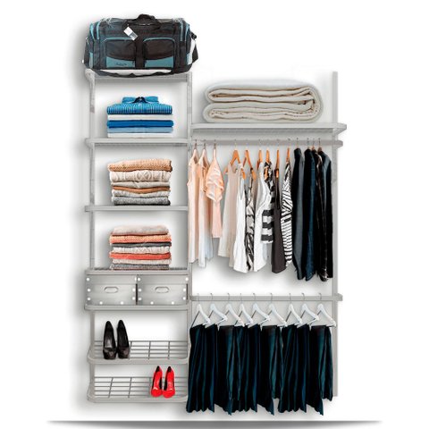 Roupeiro Closet Modulado Aramado Caixas Organizadoras 1,60m Br