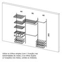 Ver imagem 2 de Roupeiro Closet Modulado Aramado Caixas Organizadoras 2,20m Br