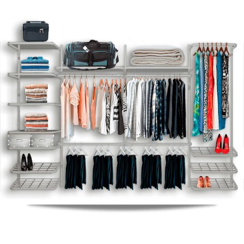 Roupeiro Closet Modulado Aramado Caixas Organizadoras 3,10m Br