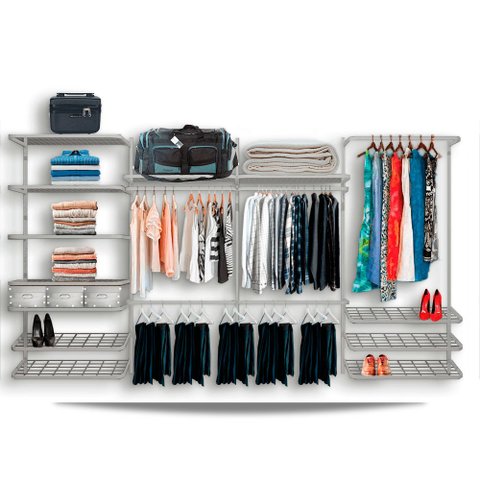 Roupeiro Closet Modulado Aramado Caixas Organizadoras 3,70m Br