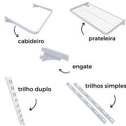 Roupeiro Closet Modulado Aramado Caixas Organizadoras 3,70m Br - 3