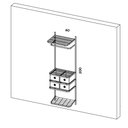 Ver imagem 3 de Cabideiro Arara Closet Casal Prateleira Aço Aramado - 0,70m Br