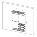 Ver imagem 3 de Cabideiro Arara Closet Casal Prateleira Aço Aramado - 1,30m Br