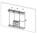 Ver imagem 3 de Cabideiro Arara Closet Casal Prateleira Aço Aramado - 1,90m Br