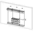 Ver imagem 3 de Cabideiro Arara Closet Casal Prateleira Aço Aramado - 2,20m Br