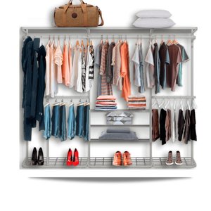 Cabideiro Arara Closet Casal Prateleira Aço Aramado - 2,50m Br
