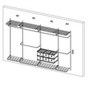 Ver imagem 3 de Cabideiro Arara Closet Casal Prateleira Aço Aramado - 3,10m Br