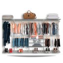 Ver imagem 1 de Cabideiro Arara Closet Casal Prateleira Aço Aramado - 3,40m Br