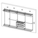 Ver imagem 3 de Cabideiro Arara Closet Casal Prateleira Aço Aramado - 3,40m Br