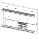 Ver imagem 3 de Cabideiro Arara Closet Casal Prateleira Aço Aramado - 3,70m Br