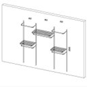 Ver imagem 2 de Closet Arara Aramado Trilho Parede Super Resistente Moderno 2,20 Br