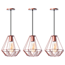 Ver imagem 1 de Kit 3 Pendentes Aramado Cristal 24 Cm Decorações Cor: Cobre