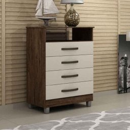 Cômoda Paris 3 Gavetas Chf Móveis Imbuia/off White - 1