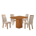 Ver imagem 2 de Mesa de Jantar Eloise 90cm Tampo MDF Laminado Canto Copo com 4 Cadeiras Lorena