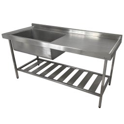 Pia Aço Inox Industrial 160x70x90 Cm Cuba Grande Cubão Esquerda Nortinox - 1