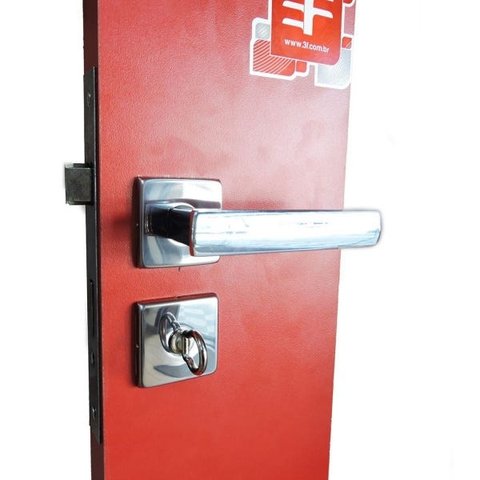 Fechadura 3F 740 M117 Banheiro Roseta Quadrada Cromado