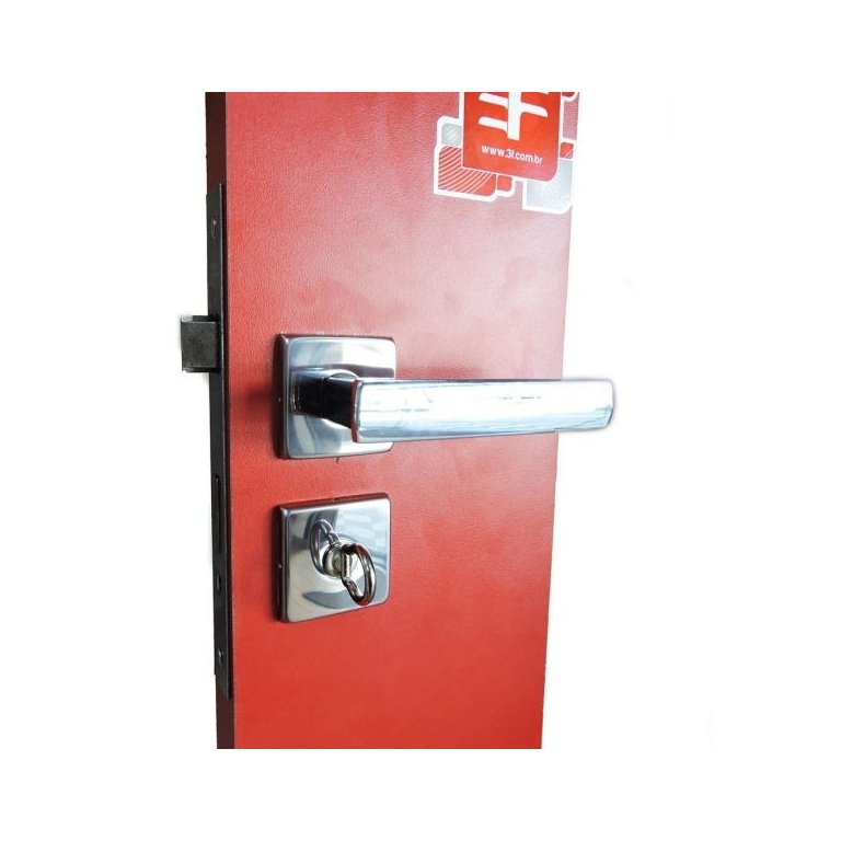 Fechadura 3F 740 M117 Banheiro Roseta Quadrada Cromado