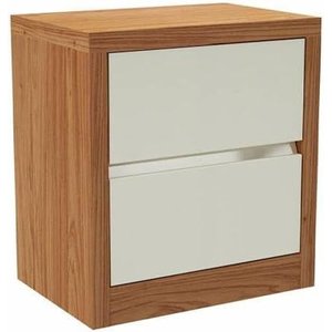 Mesa de Cabeceira 54cm C/ 2 Gavetas - Freijo/off White - Tw141