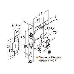 Fechadura Stam 1005 Rolete Pivotante Externa Quadrada Black - 2