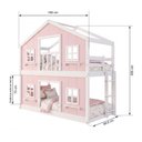 Ver imagem 4 de Beliche Montessoriano Casinha Dos Sonhos com Fechamento Inferior em Madeira Maciça Rosa/Branco