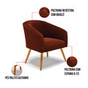 Ver imagem 6 de Kit 1 Sofá Namoradeira e 1 Poltrona Stella Bouclê Pés Palito Castanho - D'Rossi Terra
