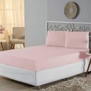 Ver imagem 2 de Jogo de Lençol Casal Padrão Malha 100% Algodão 3 Peças - Rosa