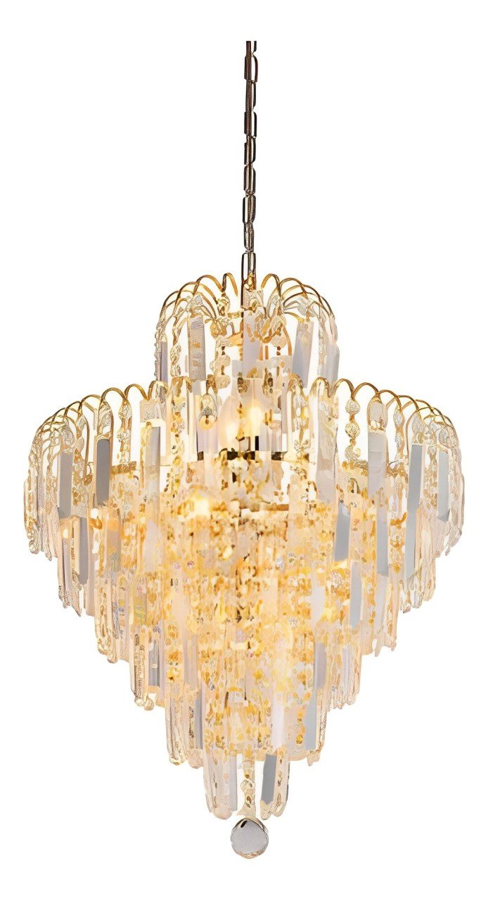 Lustre Pendente Cristal Gold Cascata