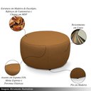 Ver imagem 3 de Kit 2 Puffs Decorativos Mariele Sala de Estar Pés em Madeira Couro Caramelo G88 - Gran Belo