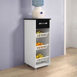 Fruteira Mini Croácia 1 Gaveta Chf Móveis Branco/Preto - 1