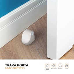 Trava Porta Prendedor Magnético Universal Comfort Door Preto Fosco - 7