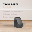 Ver imagem 4 de Trava Porta Prendedor Magnético Universal Comfort Door Preto Fosco