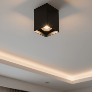 Kit 37 Spot de Sobrepor Quadrado C/ 37 Lâmpada Led Mr16 Gu10 - Preto - Branco Neutro - 127 220v