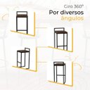 Ver imagem 5 de Kit 3 Banqueta Quadrada Preta para Balcão Ilha Cozinha Gourmet Bancada Piscina Bares Àrea de Lazer