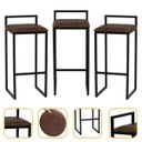 Ver imagem 1 de Kit 3 Banqueta Quadrada Preta para Balcão Ilha Cozinha Gourmet Bancada Piscina Bares Àrea de Lazer