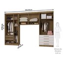 Ver imagem 4 de Quarto Modulado Queen com Guarda-roupas e Maleiro Paris Luciane Móveis