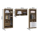 Ver imagem 5 de Quarto Modulado Queen com Guarda-roupas e Maleiro Paris Luciane Móveis