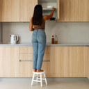 Ver imagem 6 de Banquinho Torneado em Madeira Maciça Branco Acetinado Resistente