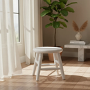 Ver imagem 2 de Banquinho Torneado em Madeira Maciça Branco Acetinado Resistente