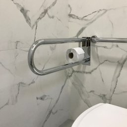 Barra de Apoio Para Sanitário Articulada Com Papeleira - 1