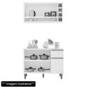 Ver imagem 4 de Balcão Gabinete de Cozinha e Armário Aéreo Vanessa Cinza Escuro - Desk Design
