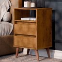 Ver imagem 4 de Mesa de Cabeceira Pés Retrô 2 Gavetas 43cm Roma Freijó - Ej Móveis